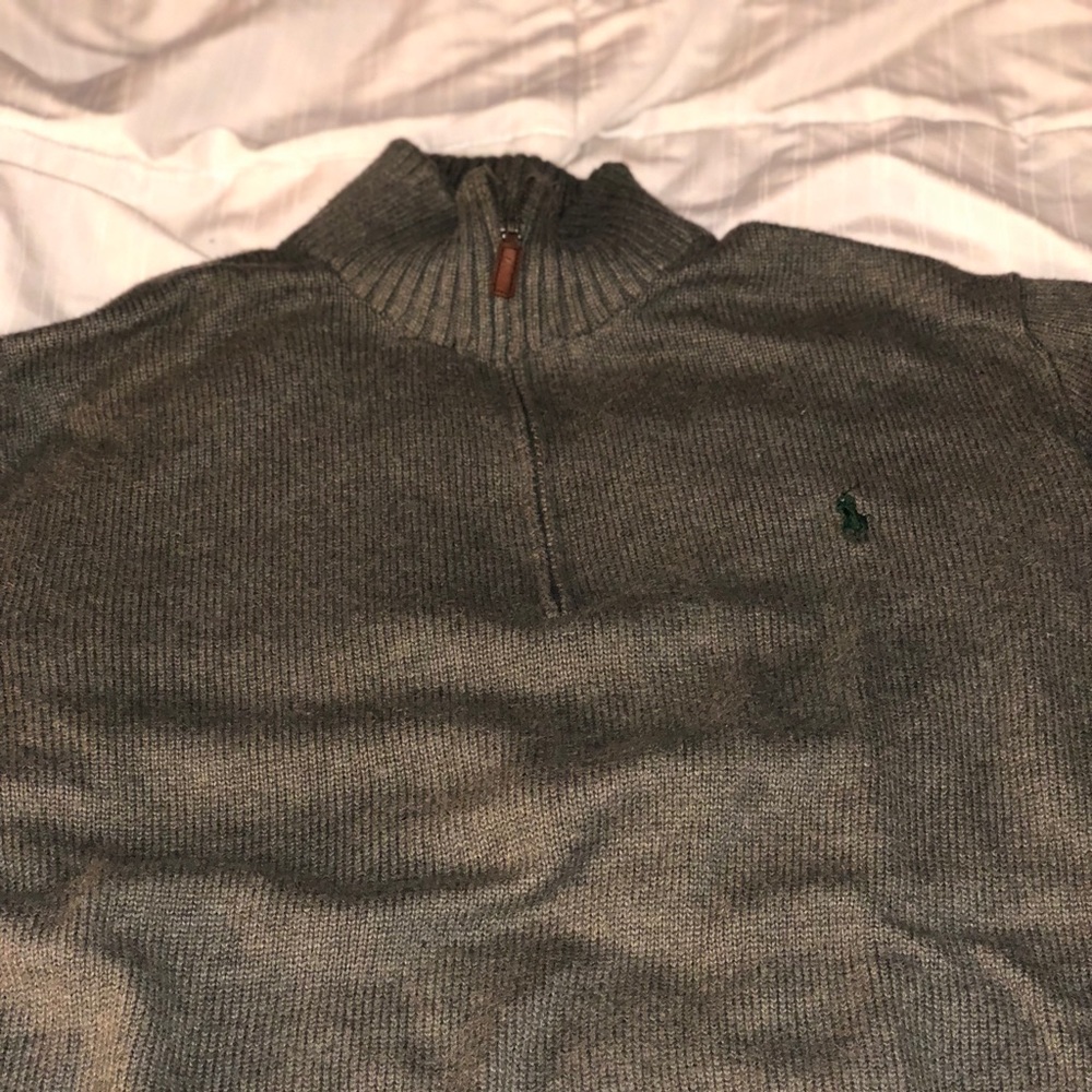 Grey polo 1/4 zip sweater